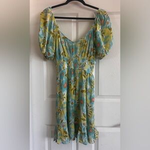 Billabong Floral Women’s Mini Dress in Aqua, Olive, and Coral